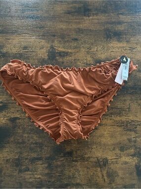 Victoria's Secret Rust Ruffle Bikini Bottoms